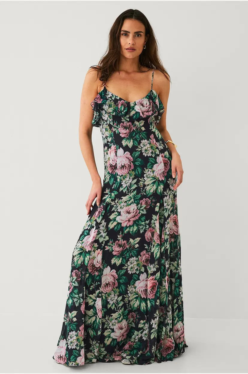 Mango Maxikjole Dress Volare - Svart