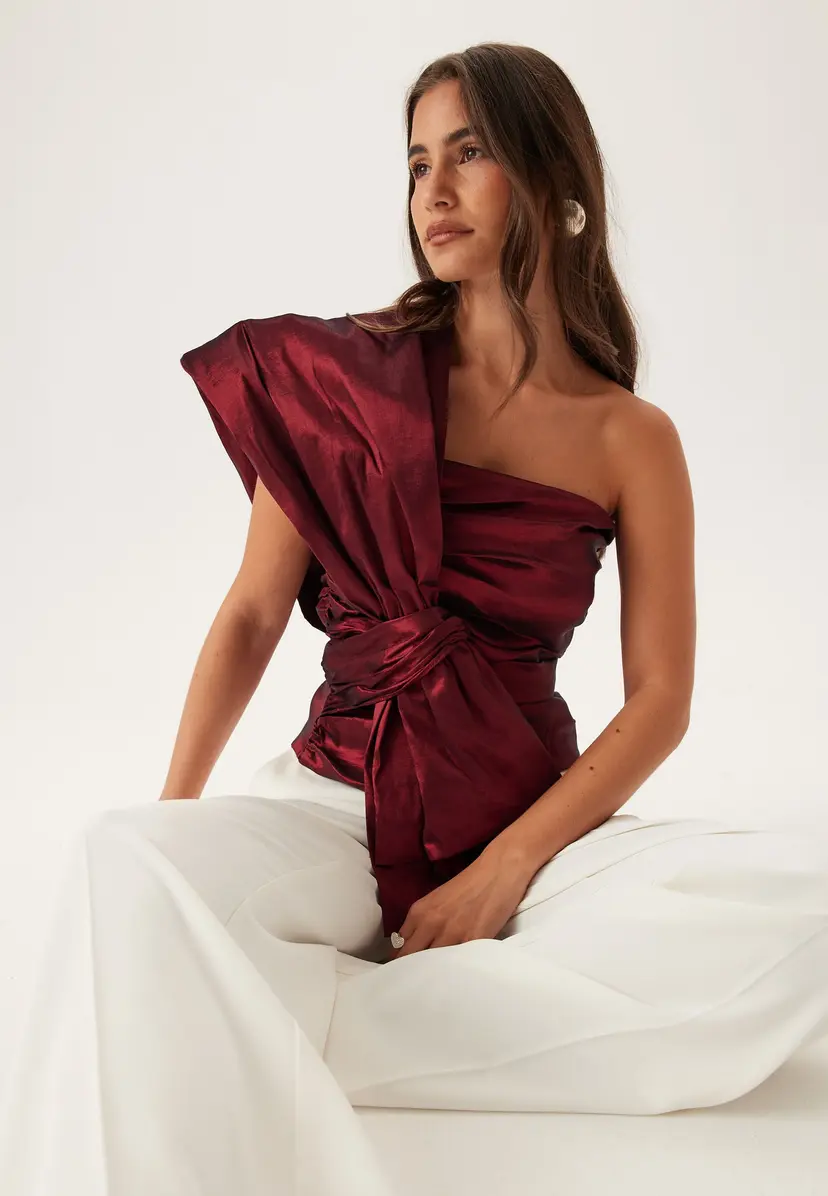 Bubbleroom Occasion One Shoulder Bow Top
