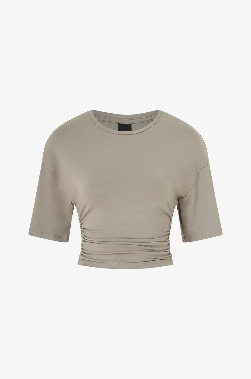 Gina Tricot Topp Soft Touch Ruched Tee - Grå