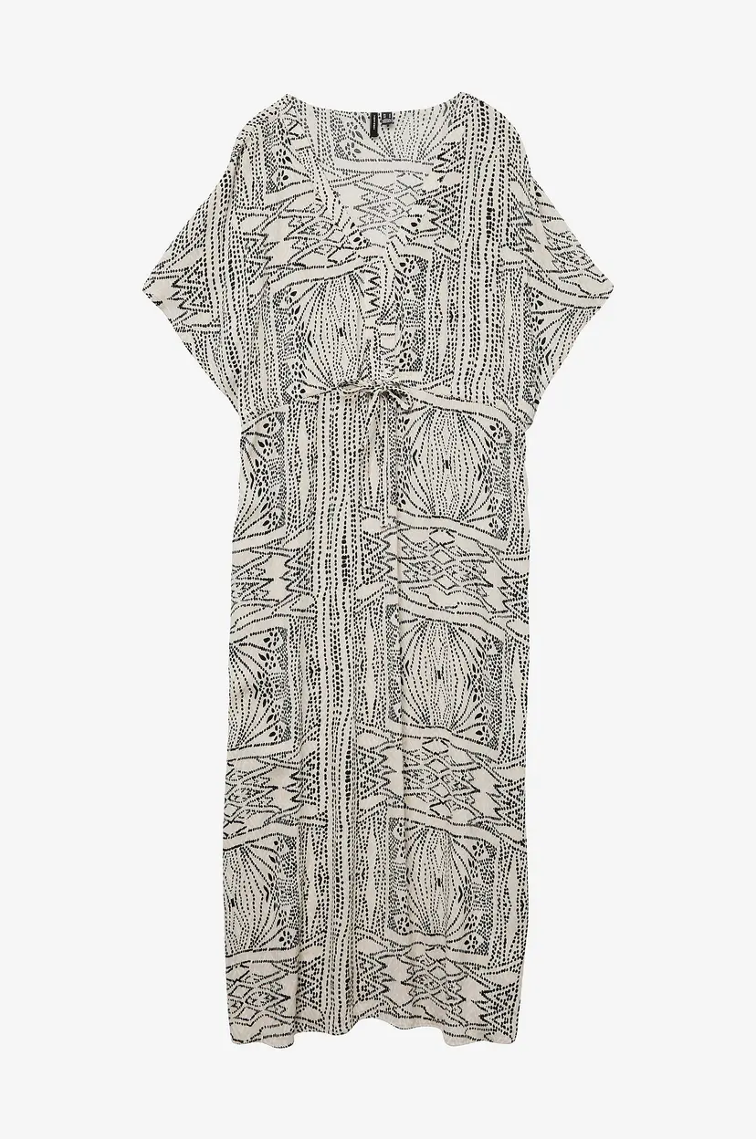 Vero Moda Kjole vmMenny SS 7/8 Kaftan Wvn - Beige