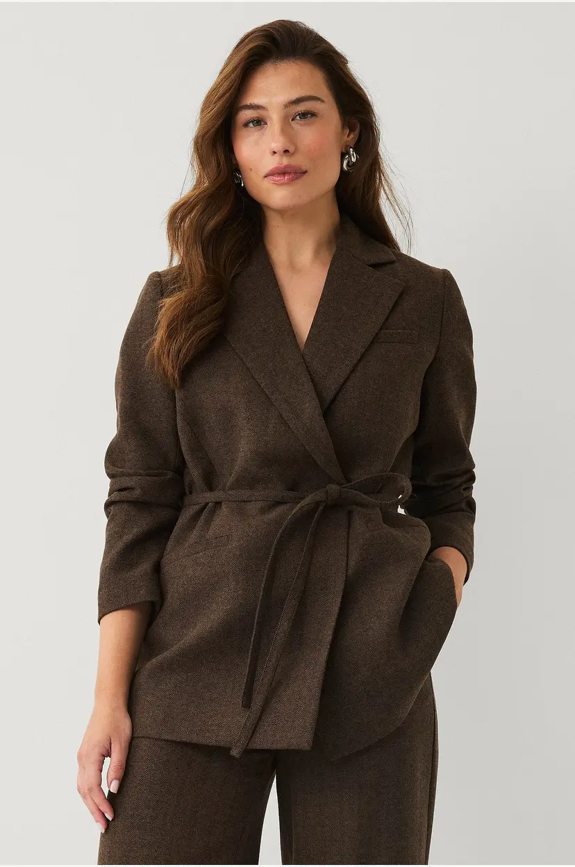 Ellos Collection Blazer i ullmiks - Brun