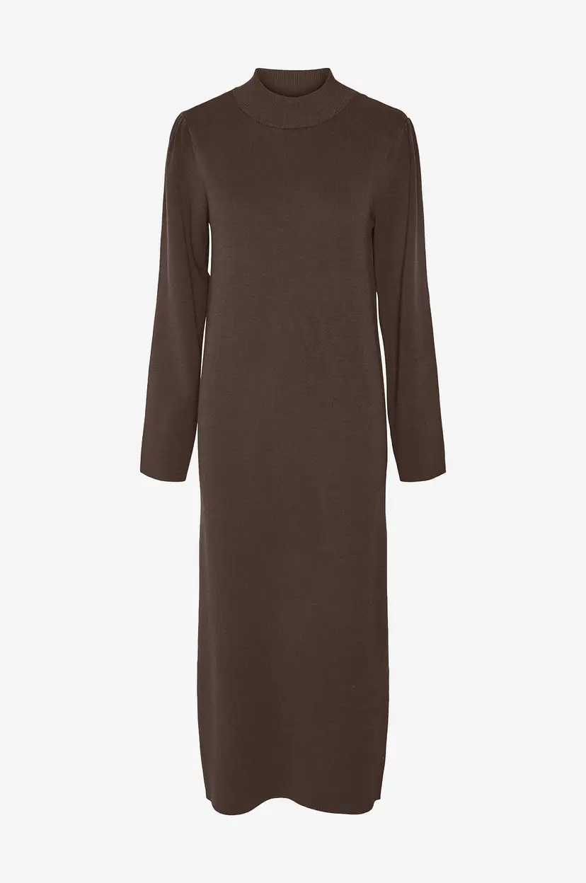 Y.A.S Kjole yasFonny LS Long Knit Dress - Brun