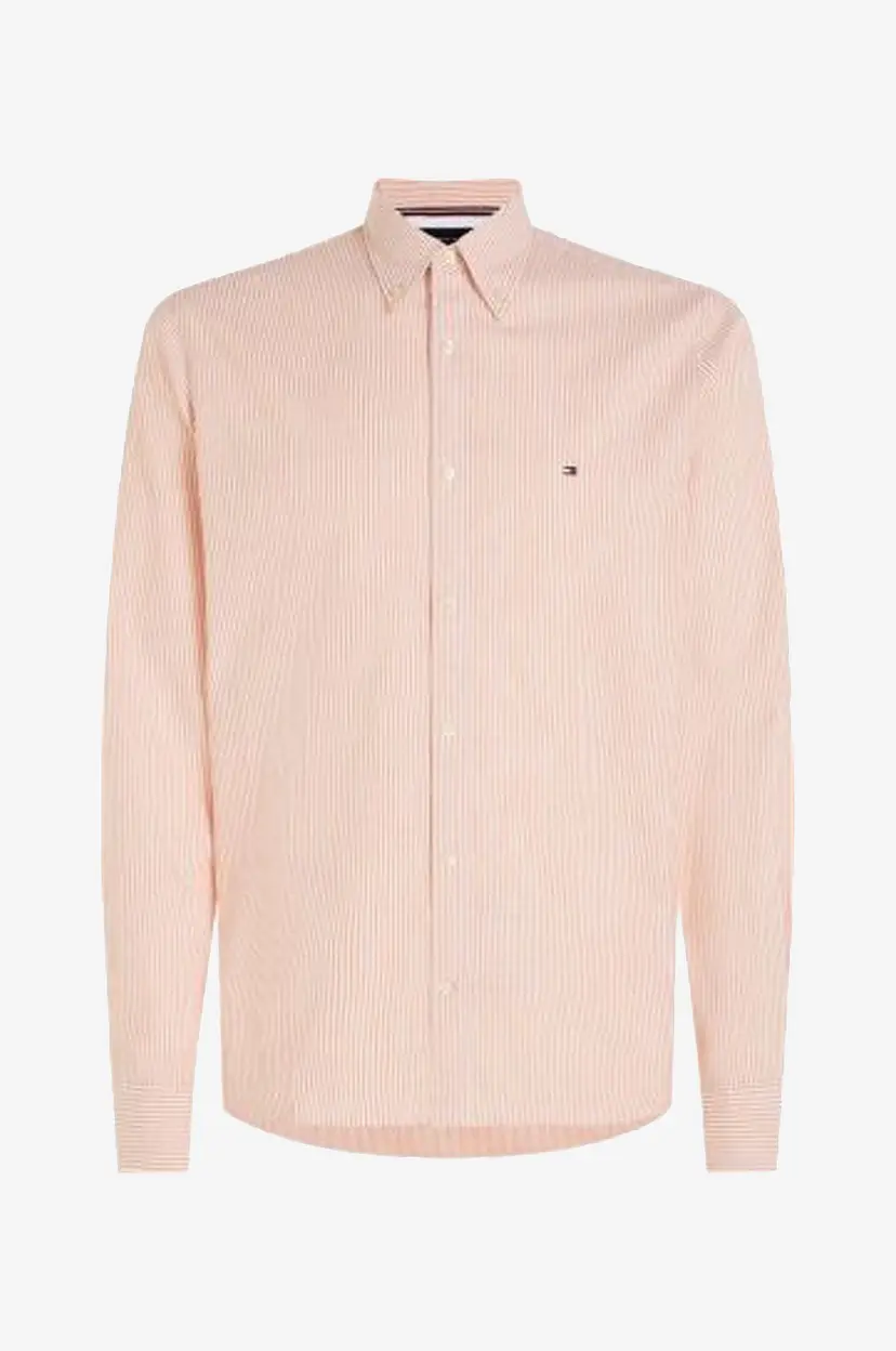 Tommy Hilfiger Skjorte 1985 Flex Oxford Stripe RF Shirt - Orange