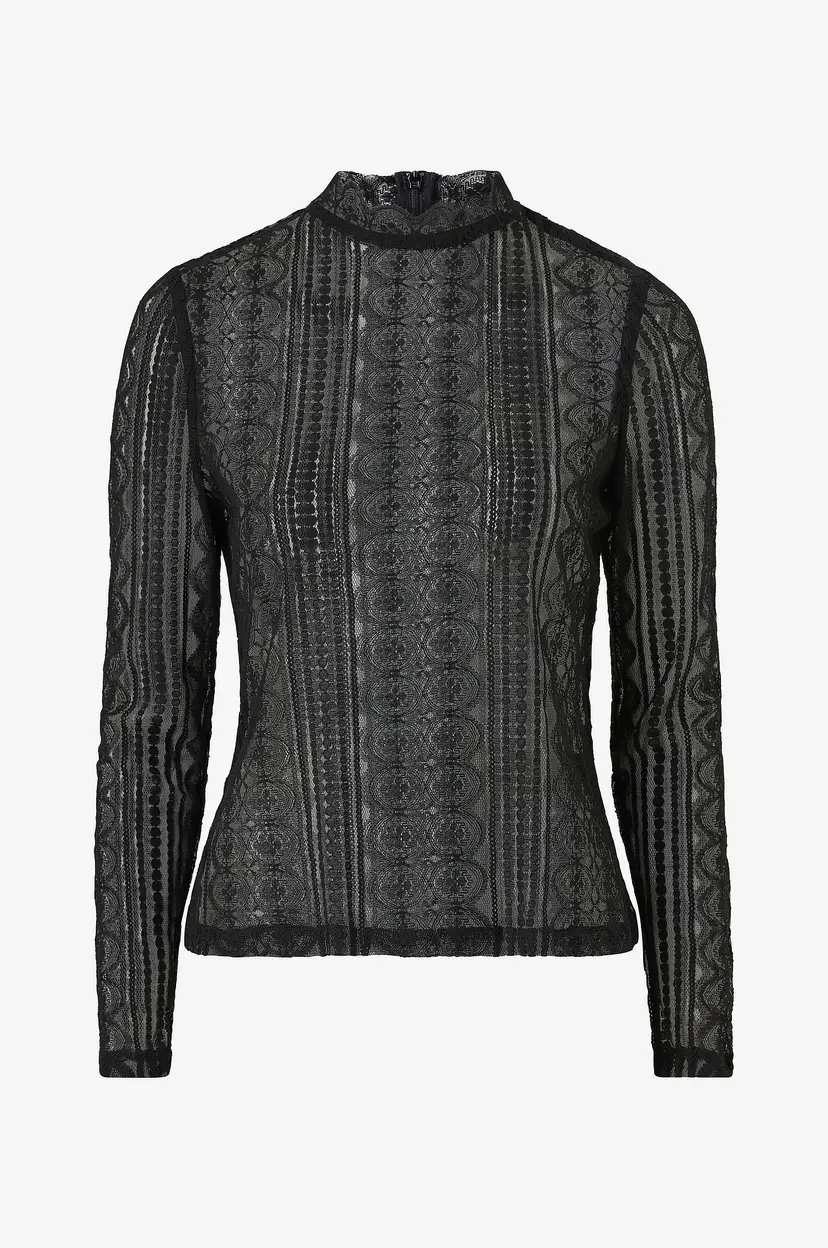 By Malina Topp Fei Lace Top - Svart