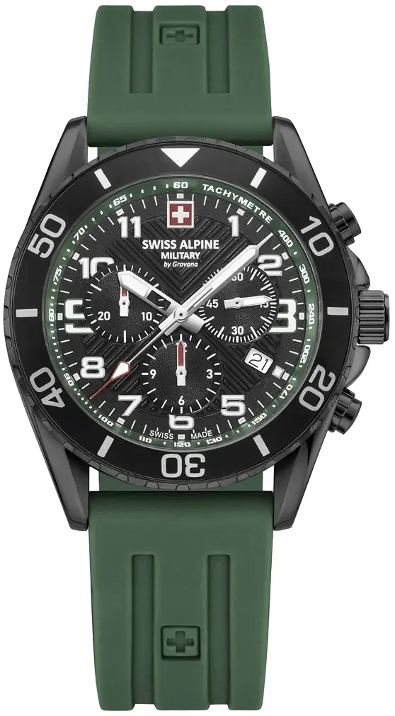 Swiss Alpine Military Swiss Alpine Military Herreklokke 7029.9874 Raptor Sort/Gummi Ø42 mm