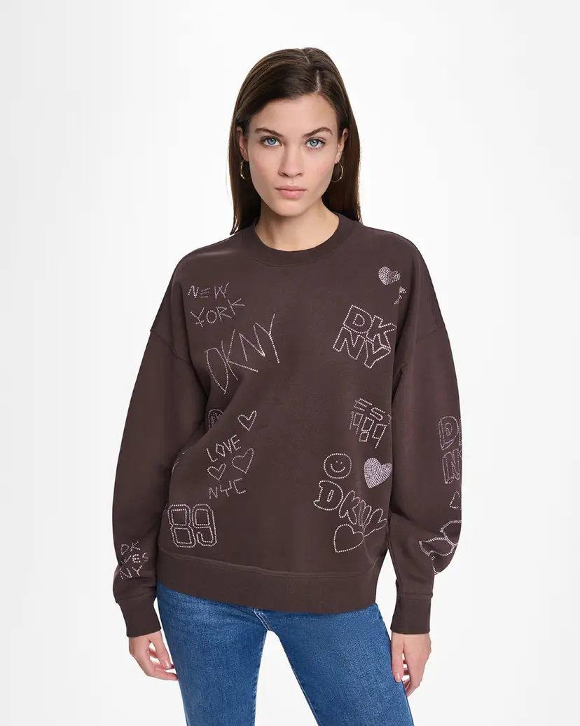 DKNY Jeans DKNY Jeans DJ6T1840 Brown Sweatshirt