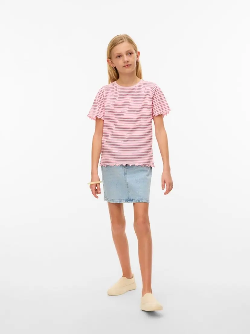 Vero Moda Girl Vero Moda Girl Paulina T Skjorte Regular Fit Pink-A-Boo Mala Snow White / Jazzy (134/140)