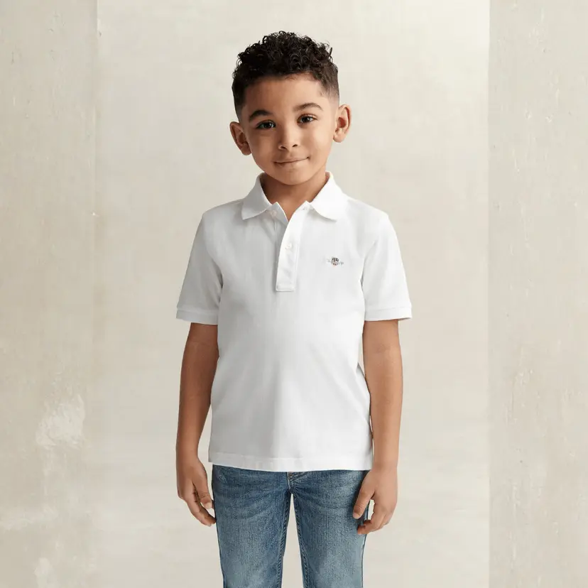 GANT Gant - Pique Shield SS Polo White