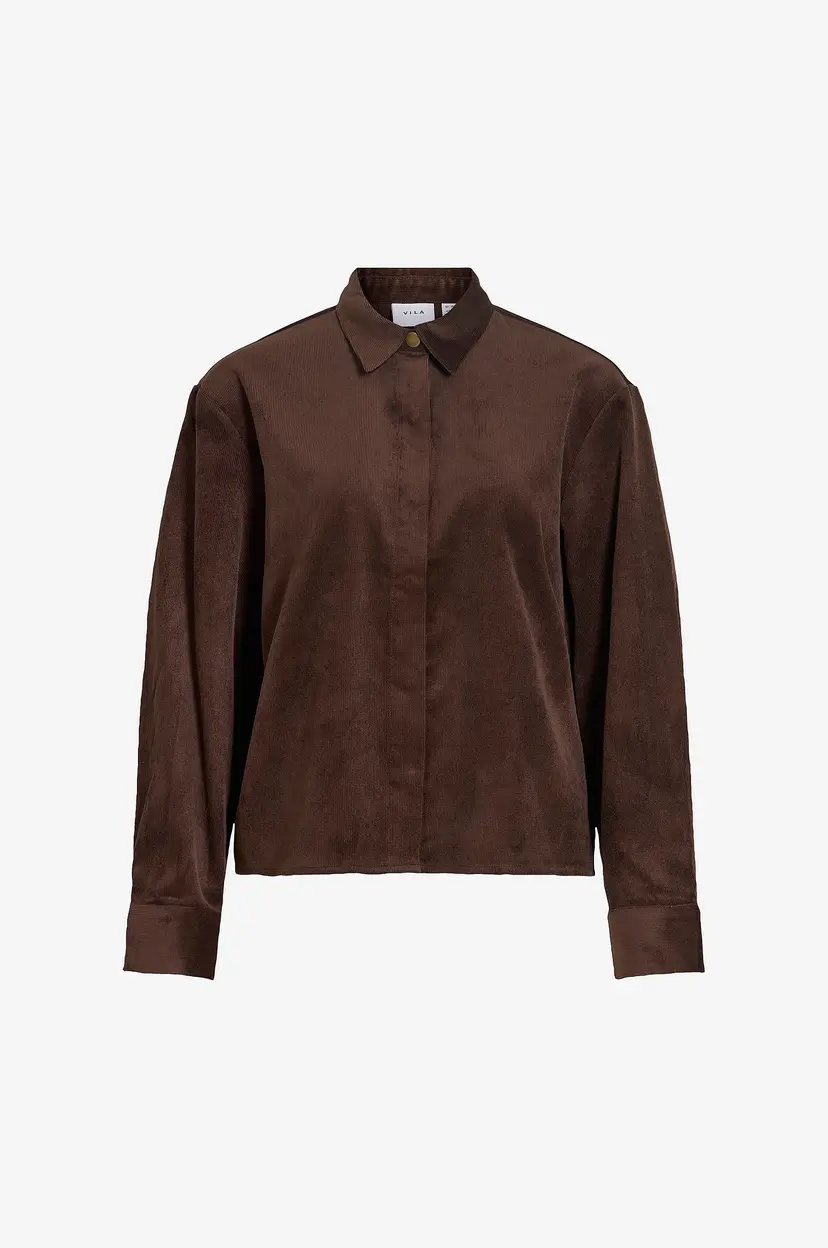 Vila Manchester-skjorte Vicourdie L/S Shirt - Brun