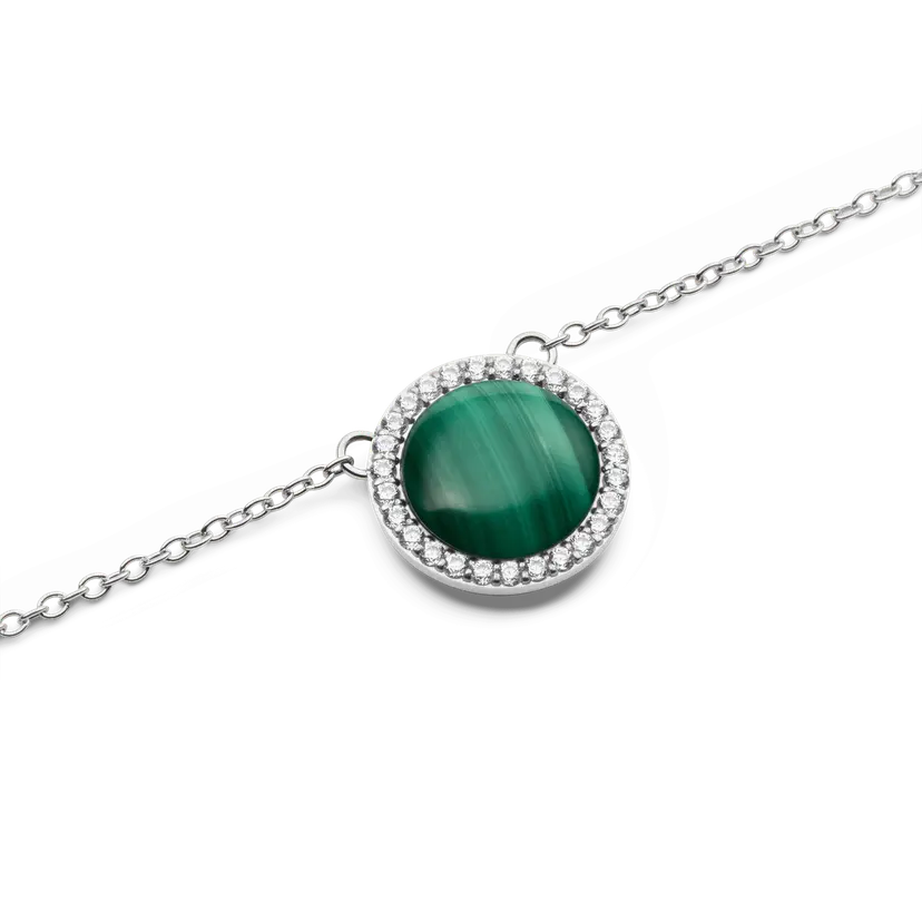 Daniel Wellington Silver Necklace Audrey Malachite | DW