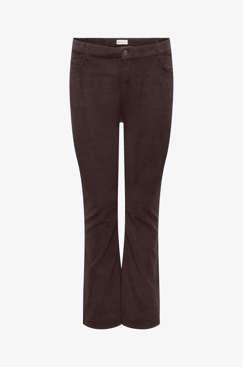 Only Carmakoma Manchester-bukser  Carmary-Global Hw Cord Flared Pant - Brun