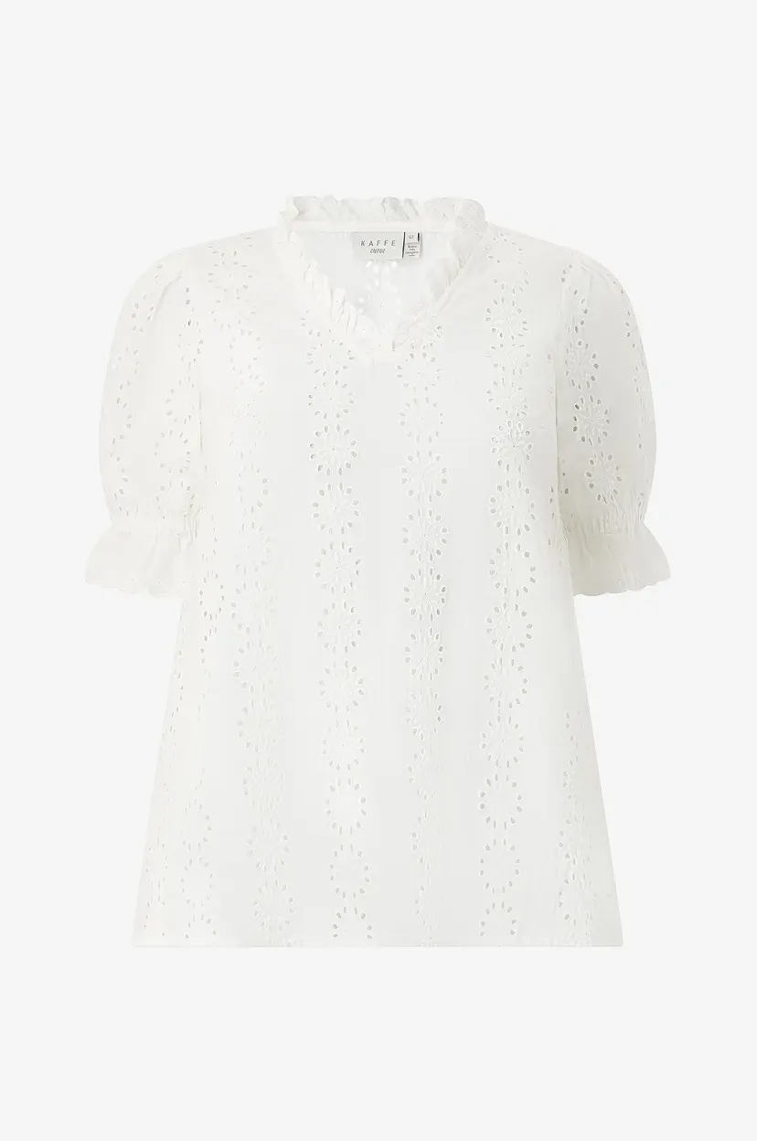 KAFFE Curve Bluse kcDina Blouse - Hvit