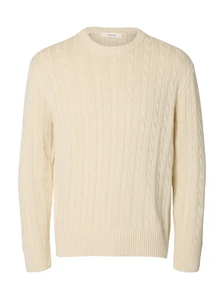 SELECTED Slmbraun Knit Cable Crew