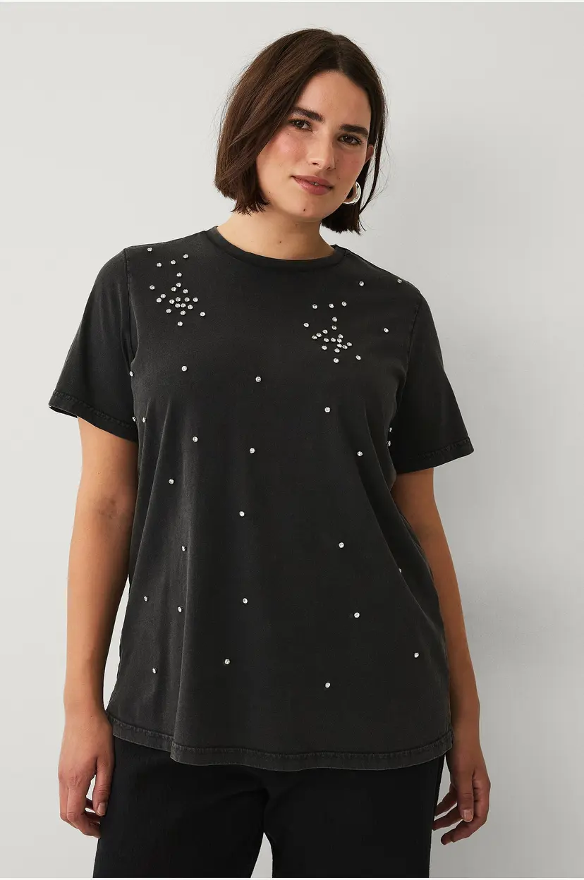 Zizzi T-skjorte mLouise S/S - Grå