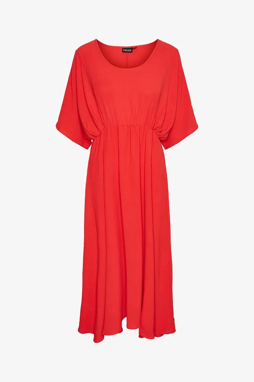 Pieces Kjole pcKlore 2/4 Midi Dress - Rød
