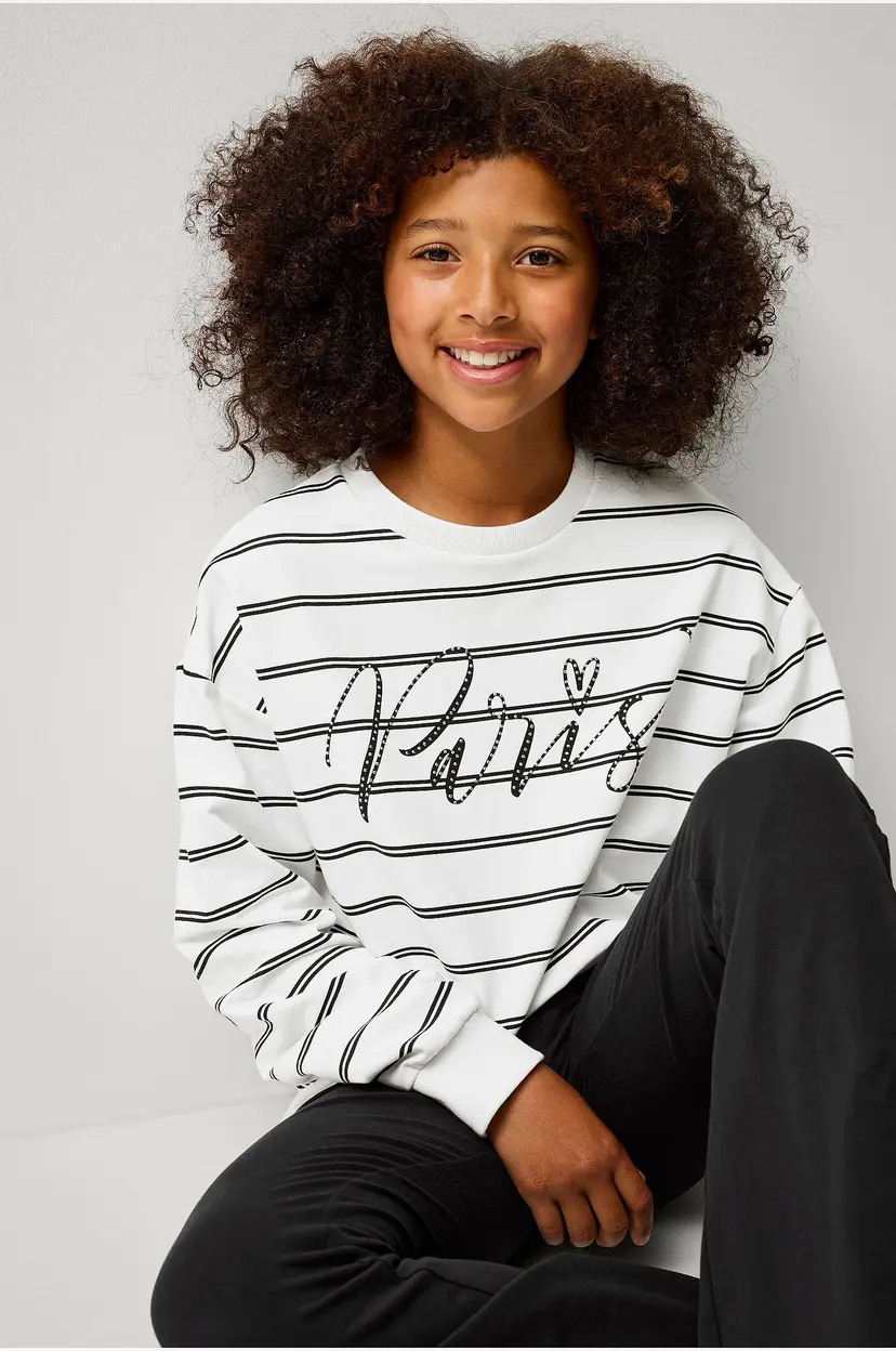 Ellos Collection Collegegenser Sweatshirt Lovisa B Girl - Hvit