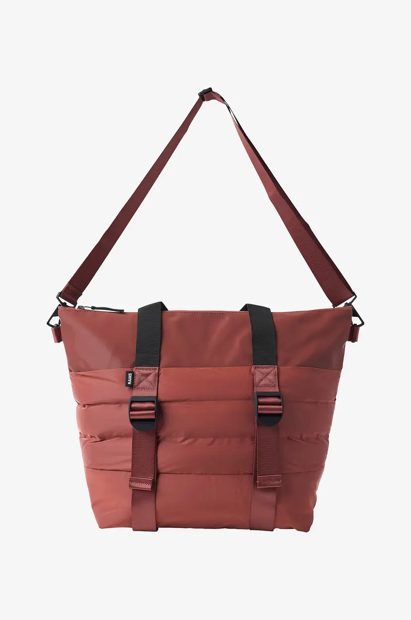 Rains Totebag Puffer Mix Tote Bag Mini W3 - Rød
