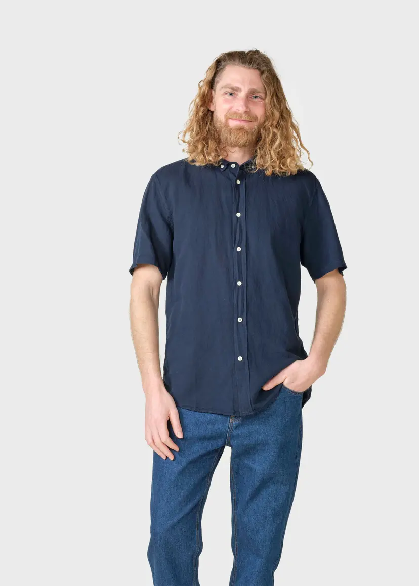 Klitmøller Collective ApS Mikkel linen shirt - Navy