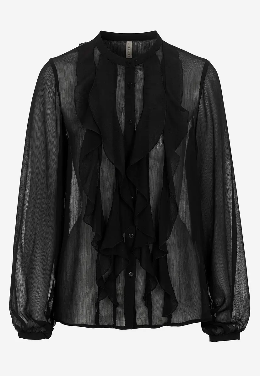 Soyaconcept Chiffonbluse med volanger