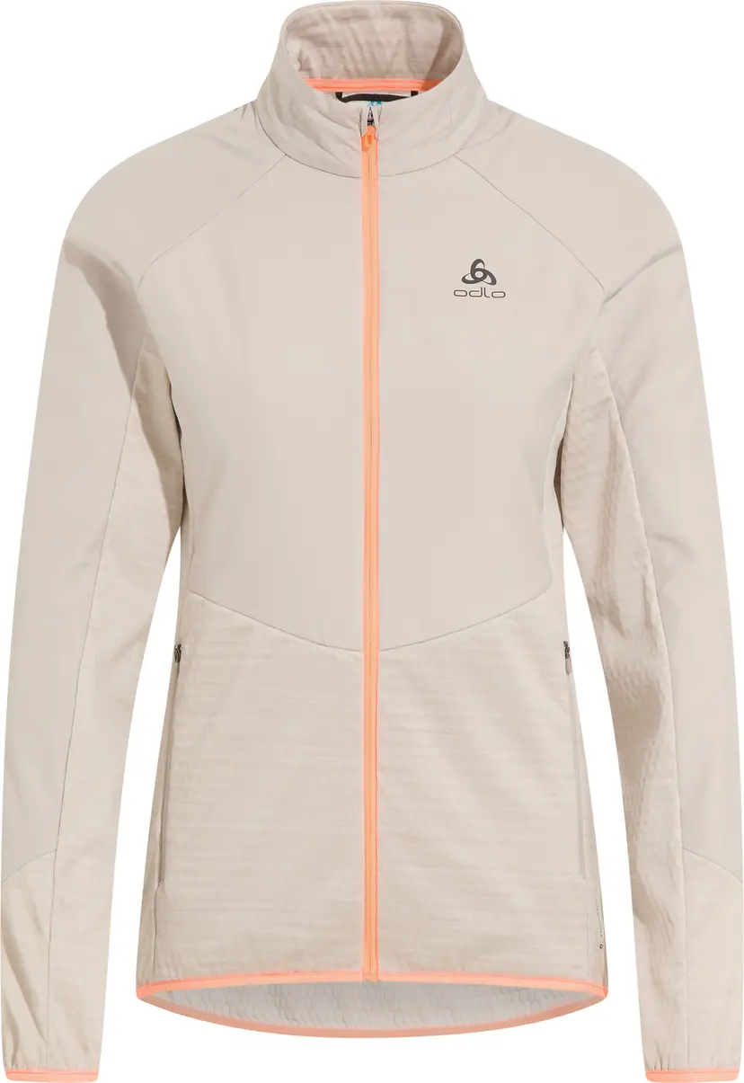 Odlo Odlo Women's Run Easy Warm Hybrid Jacket Silver Cloud/Live Wire