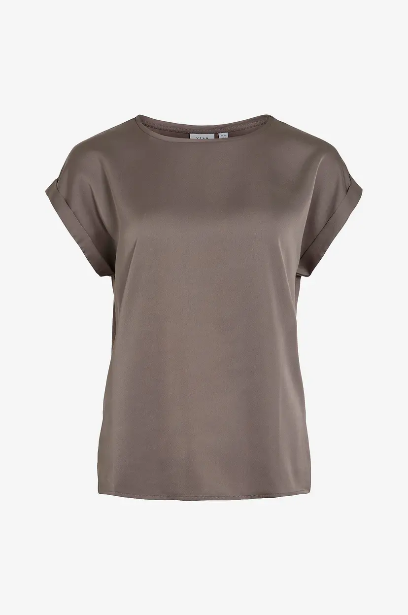 Vila Topp viEllette S/s Satin - Brun