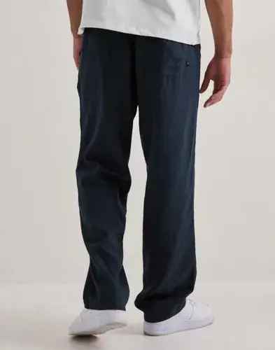 Solid Solid SDAlann Allan Elasticated Linen Pants Linbukser Blå