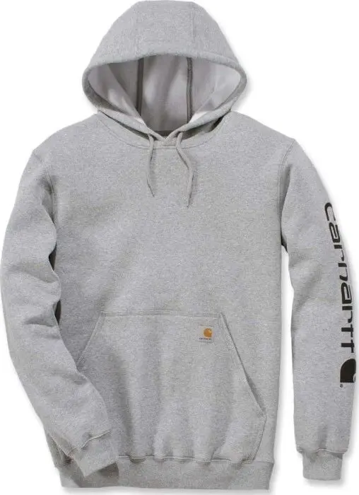 Carhartt Workwear Carhartt Workwear Carhartt M's Sleeve Logo Hooded Sweatshirt Heather Grey/Black