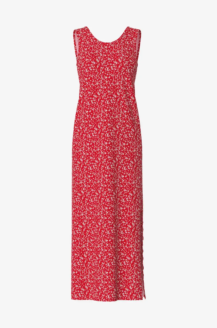 Pieces Maxikjole pcFlora SL Maxi Dress Jrs BC - Rød
