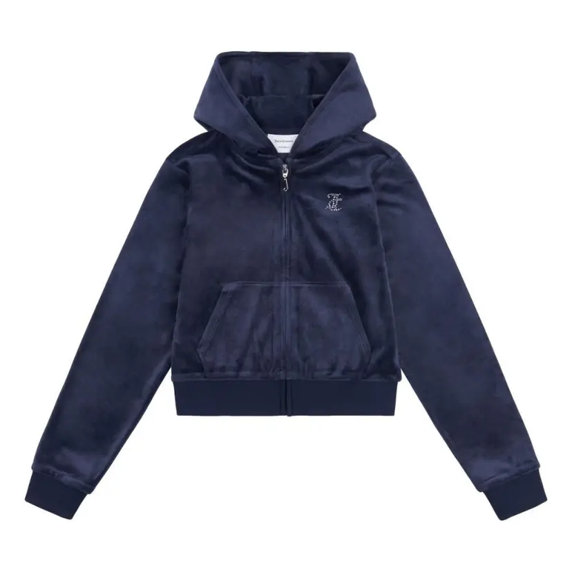 Juicy Couture Juicy Couture - Velourjakke Tonal Zip Thru Hoodie Night Sky