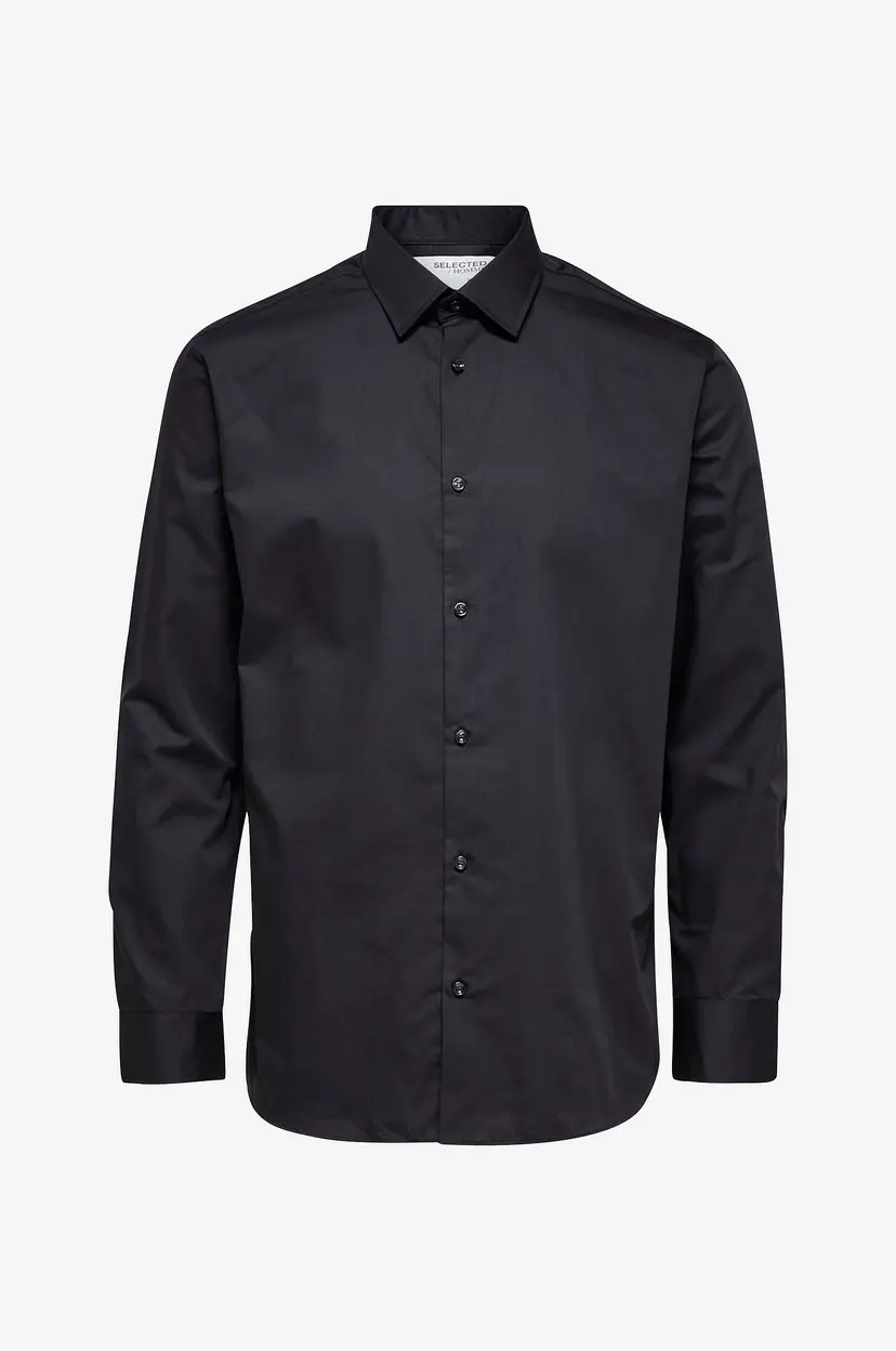 Selected Men Skjorte slhSlimethan Shirt Ls Classic B - Svart