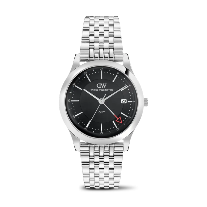 Daniel Wellington Silver 39mm Watch Pathfinder Gmt 7-link Black | DW