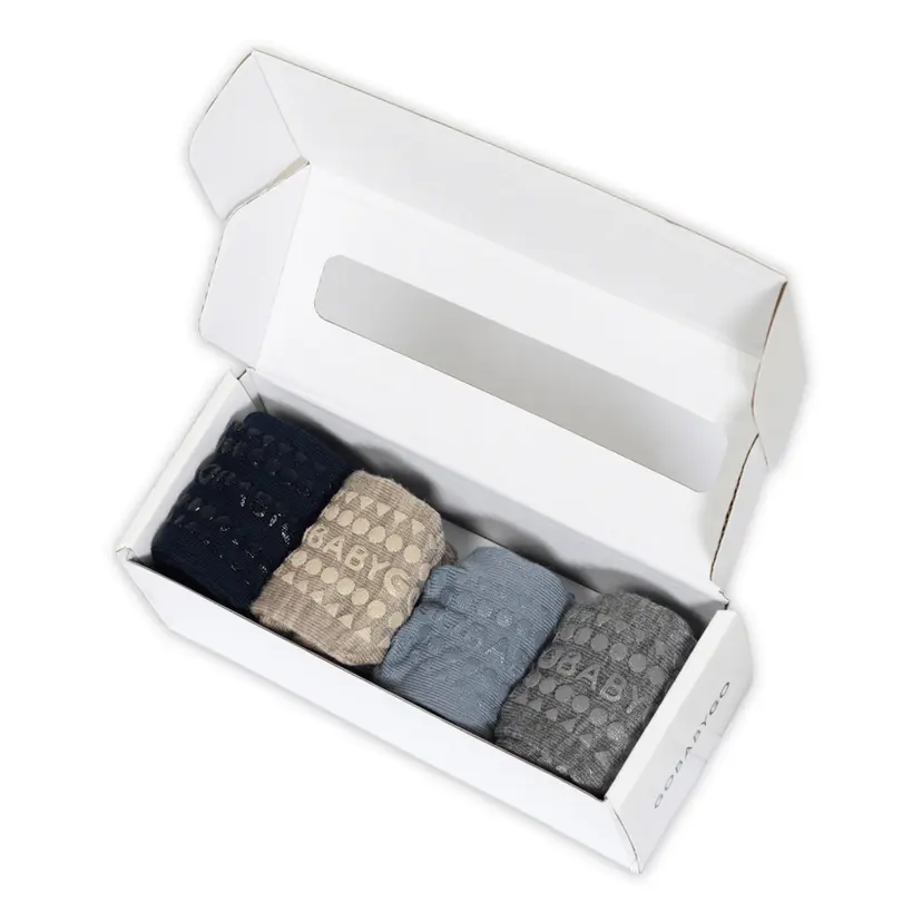 GoBabyGo GoBabyGo - Sokker i Ull 4-pk Combo-box Blue/ Sand/ Blue/ Grey