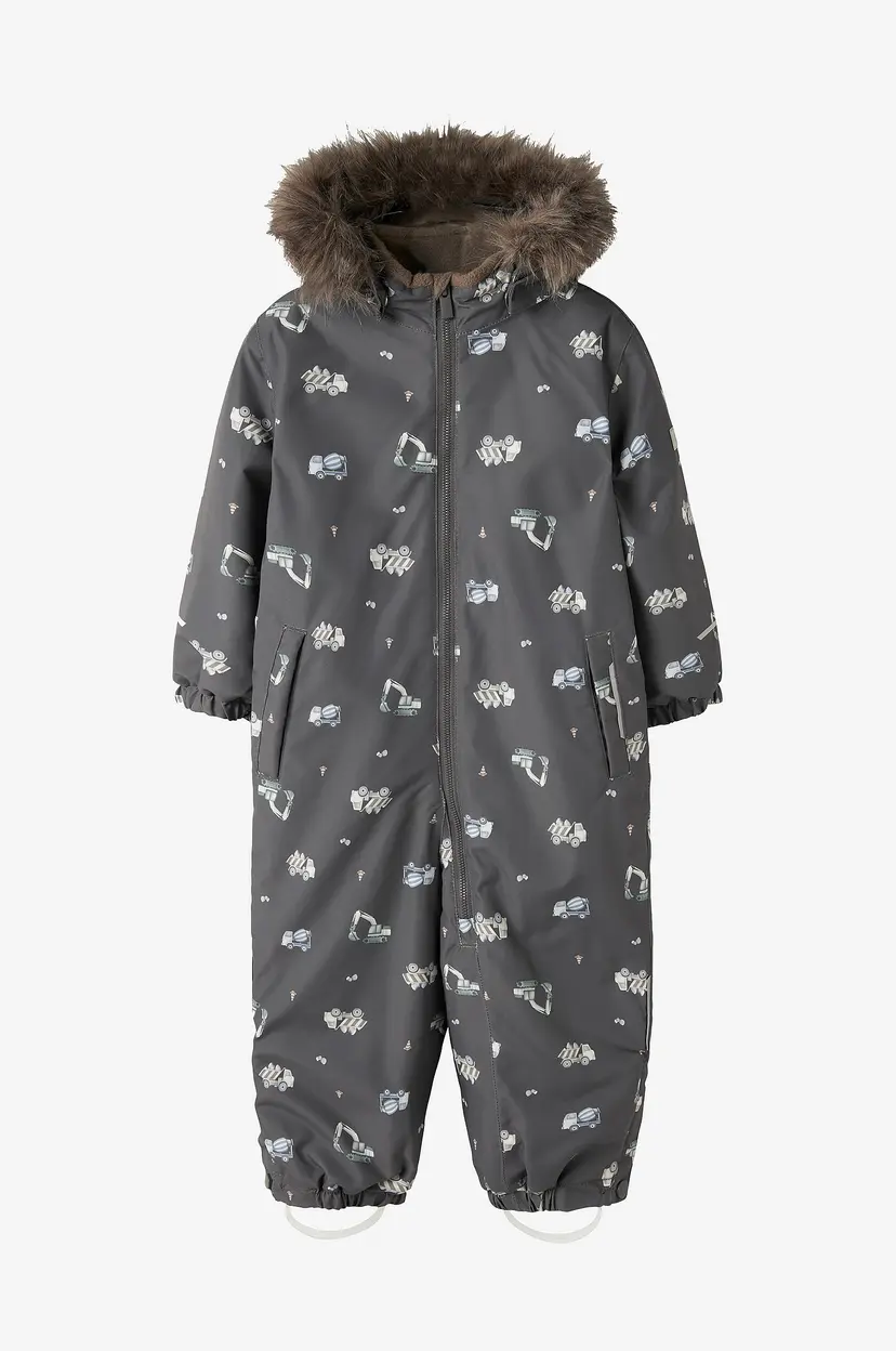 NAME IT Vinter-overall nmmSnow10 Suit Aop - Grå