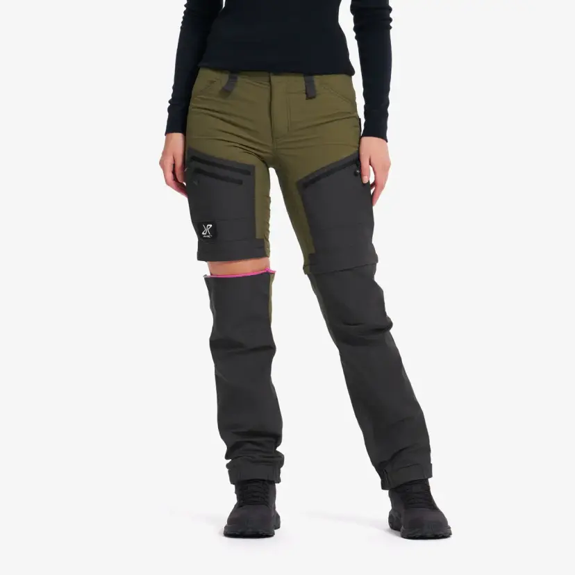 RevolutionRace RVRC GP Pro Zip-off Pants Dame Dark Olive