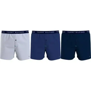 Tommy Hilfiger Tommy Hilfiger 3P Recycled Cotton Woven Boxer Shorts Blå/Grå bomull Medium Herre