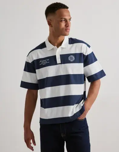 Only & Sons Only & Sons Onsdevin Rlx Ss Rugby Polo Tee Kortermet poloskjorte Blå