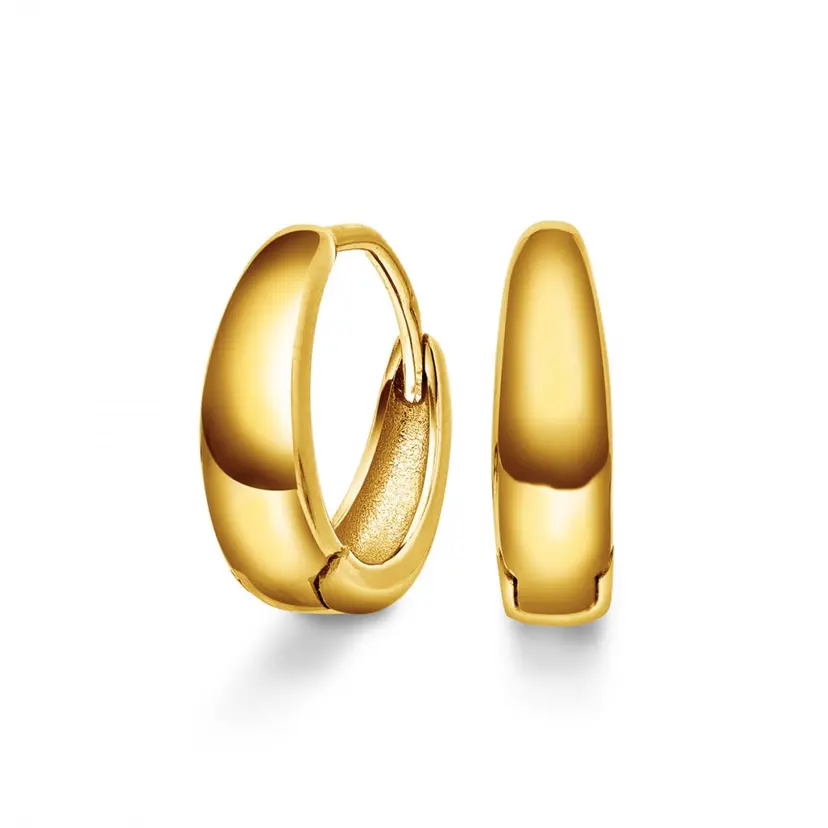 Arne Nordlie Arne Nordlie - Månformet forgyldte sølv creoler, 16mm - 68708-05