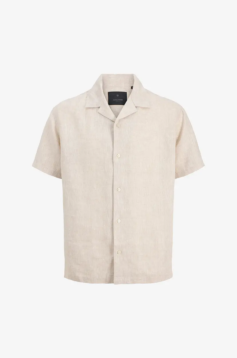 Jack & Jones Linskjorte jprBlalawrence Linen Resort S/S - Grå