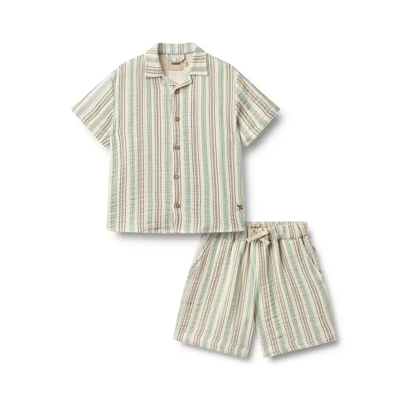 Wheat Wheat Skjorte & Shorts Sett Anker  Summer Stripe (98 /3 år)