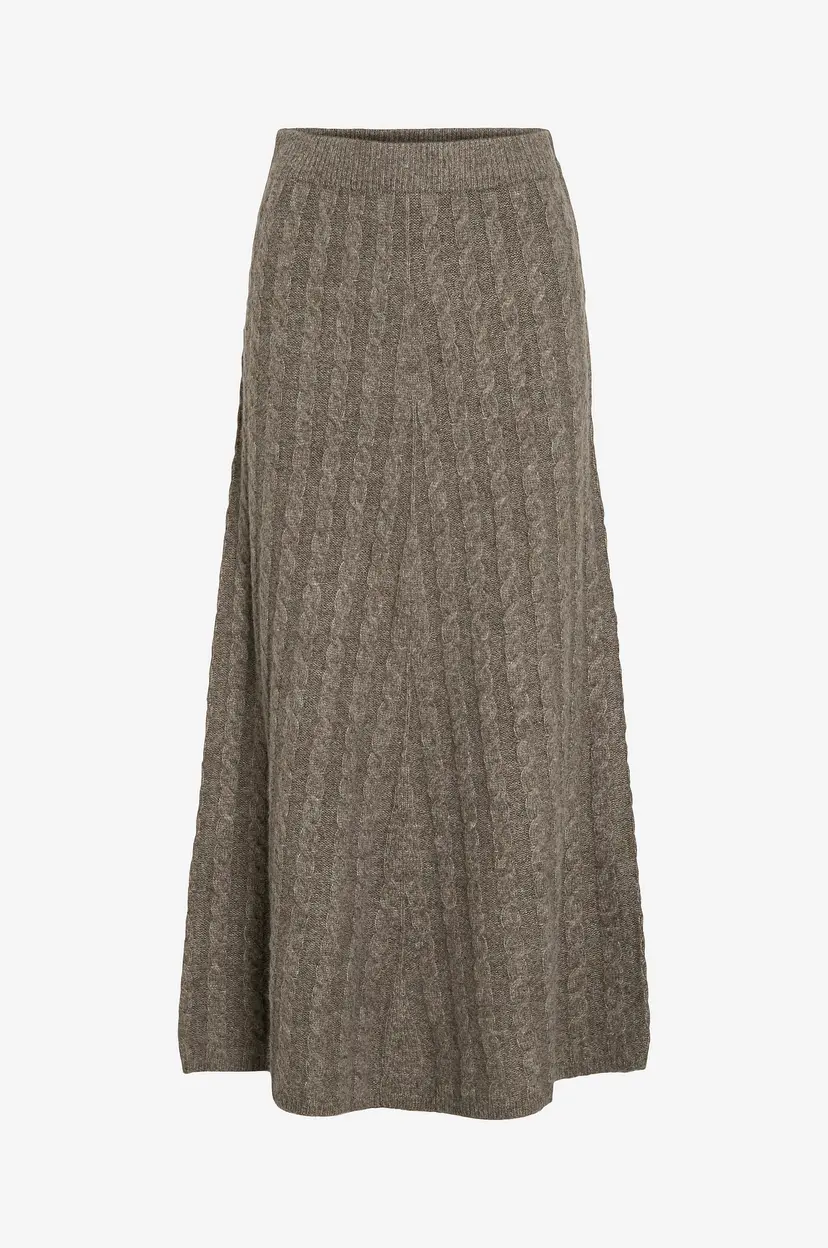 Vila Skjørt viRelli Ankle Cable Knit - Brun