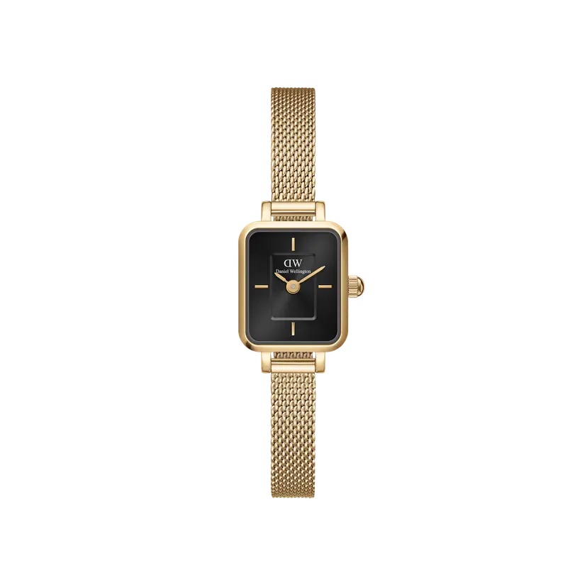 Daniel Wellington Gold 15.4x18.2mm Watch Quadro Mini Evergold Onyx | DW
