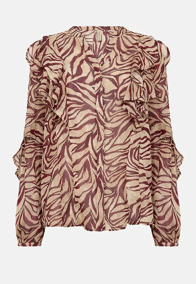 Soyaconcept Skir bluse med volanger