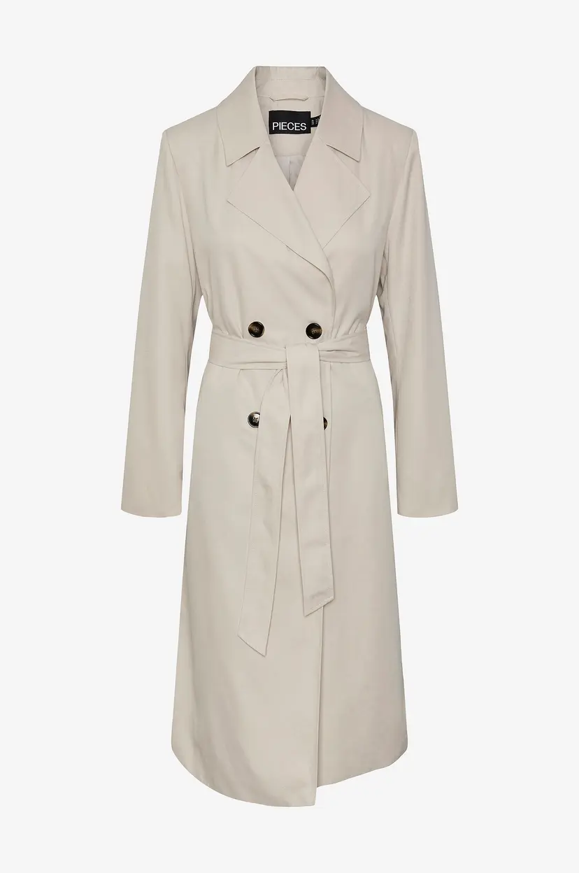 Pieces Kåpe pcScarlett LS Trenchcoat - Grå
