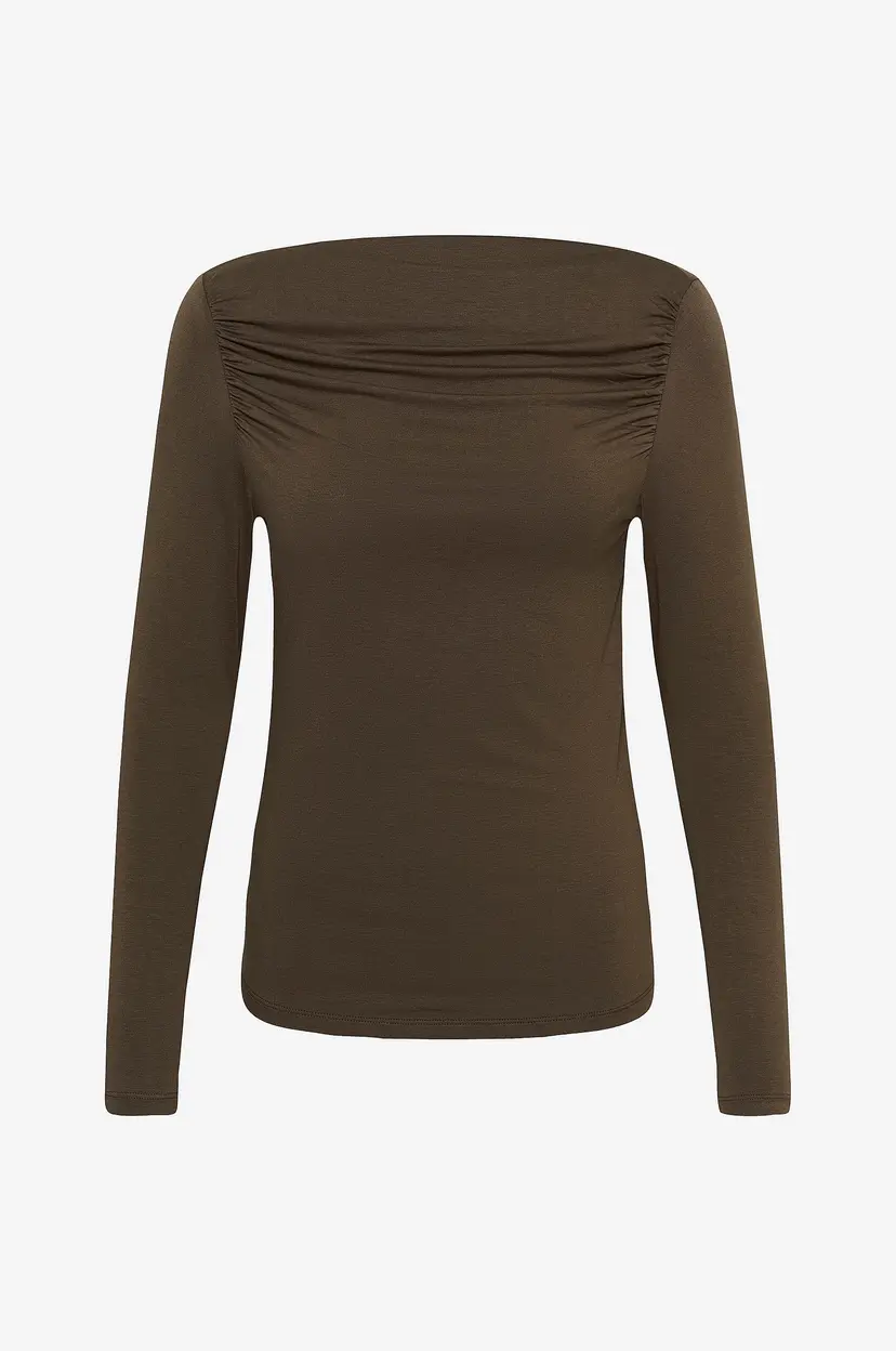 Saint Tropez Bluse ViggaSZ Boatneck Blouse - Brun