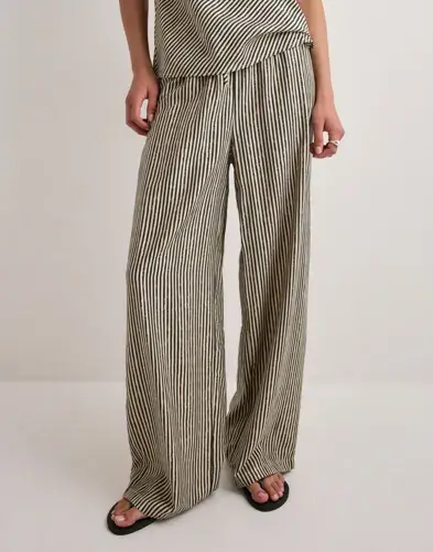ONLY Only - Rutete/Stripete - Onlsina Jeona Str Pull Up Pants Wvn