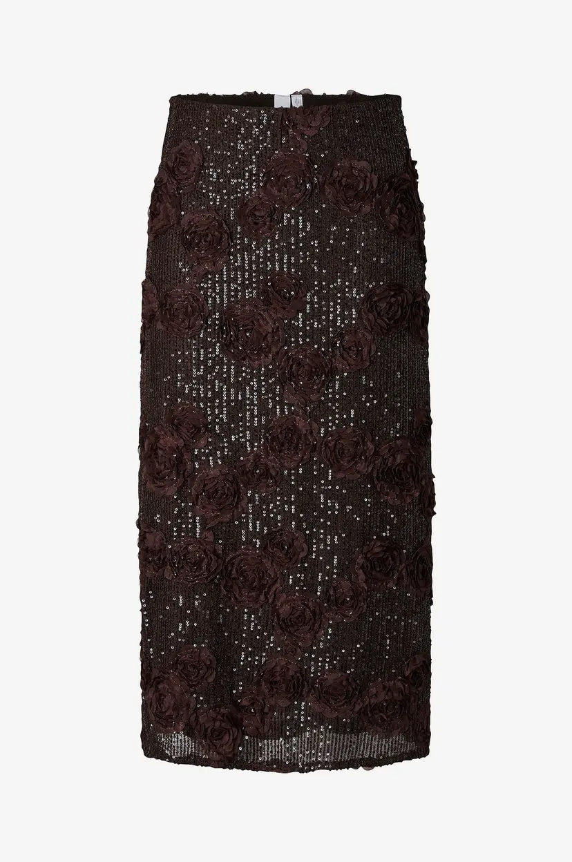 Y.A.S Midiskjørt Yaselysia Mw Sequin Long Skrt - Sho - Brun