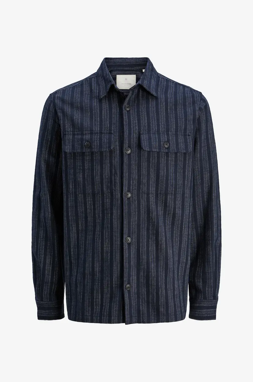 Jack & Jones Overtreksskjorte jprcCraymond Spring Stripe Overshirt - Blå
