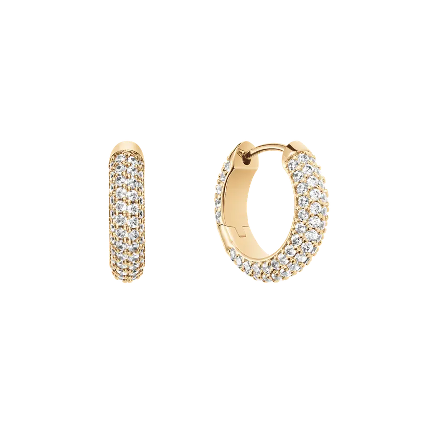 Daniel Wellington Gold Earrings Pavé Crystal | DW