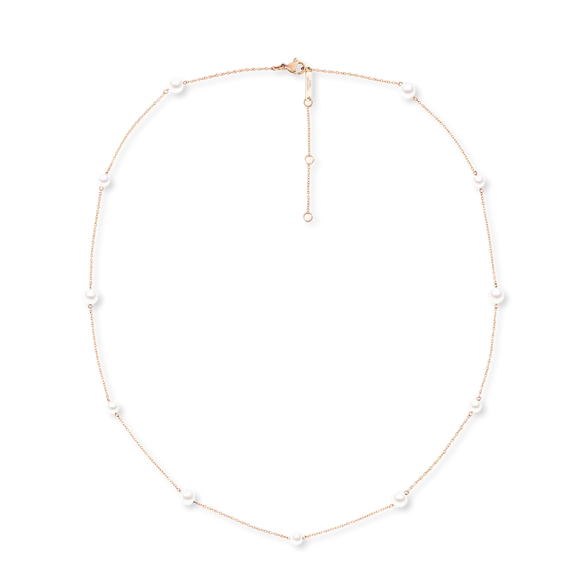 Daniel Wellington Rose Gold Necklace Pearl Step | DW