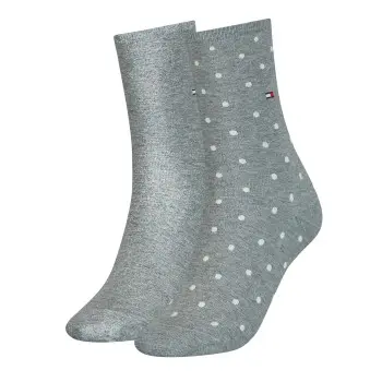 Tommy Hilfiger Tommy Hilfiger Strømper 2P Women Dot Sock Grå Str 39/42 Dame